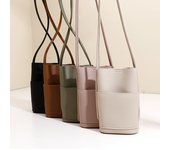 Bolso bandolera para teléfono móvil, pequeño, moderno y versátil, para mujer, de piel sintética suave, para compras 18x5x12cm marrón
