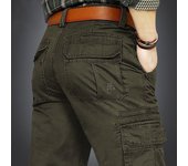 Pantalones casuales Pantalones de hombre Primavera y otoño Herramientas Pantalones rectos de mediana edad Pantalones sueltos para hombre 44 negro