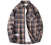 Camisa a cuadros de manga larga para hombre, prendas de vestir informales para otoño, chaqueta fina para hombre, versión coreana de la camisa bonita M azul