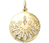 Les Trésors De Lily [Q7588] - Colgante chapado en oro 'Secrets' oro blanco (cassolette) - 19x19 mm blanco