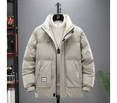 Chaqueta de plumón de talla grande 9XL para hombre, parka a rayas, abrigo grueso y holgado para adolescentes, ropa de otoño e invierno, sudaderas con capucha, gabardina con capucha, prendas de vestir exteriores para hombres L negro
