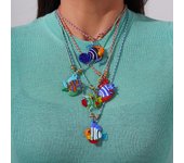 Collar con colgante de pez infantil, estilo bohemio oceánico, gargantilla playera de verano Style E