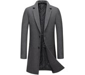 Abrigo de lana de invierno para hombre, abrigo de lana de mezcla de lana de color sólido de alta calidad para otoño e invierno, gabardina para hombre L negro