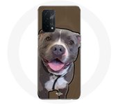 Coque pour Oppo A74 Chien Pitbull Blanc gris