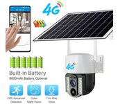 Nueva cámara solar 4G/Wifi Sim para exteriores, lente dual PIR, detección humana, cámara inalámbrica alimentada por energía CCTV, Monitor de protección de seguridad para el hogar WIFI Camera