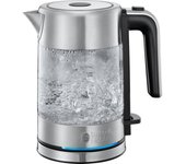 Hervidor de cristal - RUSSELL HOBBS - Compact Home - 0,8 L - 2200 W - Ahorro de energía - Iluminación LED - Apertura automática