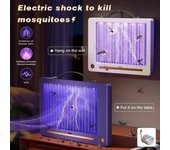 Trampa eléctrica para mosquitos con rejilla recargable por USB, 1200 mAh, eliminador de moscas montado en la pared para reducir los insectos voladores Rechargeable púrpura
