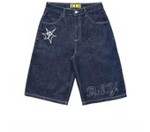 Pantalones cortos Y2K Harajuku con estampado de hip hop, pantalones cortos holgados de mezclilla para gimnasio, pantalones cortos de baloncesto góticos de verano para hombres y mujeres, ropa de calle S