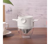 Cafetera con filtro de café portátil plegable, soporte para té y café por goteo de acero inoxidable, goteador de café reutilizable sin papel blanco