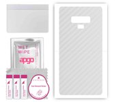apgo Protective Skin Sticker for the back compatible with Samsung Galaxy Note 9, Wrap Film, Foil, Vinyl - Pattern Transparent Carbon