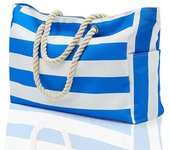 Bolsas de playa para mujer, bolso grande impermeable para playa con cremallera, bolsos de hombro, bolso grande impermeable a prueba de arena para piscina azul cielo