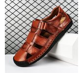 TUINANLE Zapatos de verano Sandalias de hombre Sandalias de cuero antideslizantes Calzado masculino Zapatos de playa 39 negro