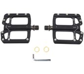 2 pedales de bicicleta de montaña con rodamiento de aleación de aluminio negro, antideslizantes.
