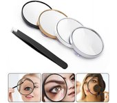Espejo cosmético con aumento portátil de 30X, ventosa, pinzas incluidas, espejo de maquillaje con lupa portátil para viajes
