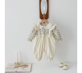 Mono de algodón para niña recién nacida - Conjunto de gateo de luna llena de primavera/otoño 66 cm albaricoque