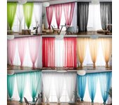 Cortinas de tul transparentes para ventana de sala de estar, estilo romántico, estilo simple, para decoración del hogar, 1 unidad W100 x H200cm&Rod Pocket blanco
