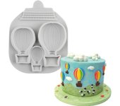 Molde de silicona para fondant con forma de globo aerostático para decorar tartas, cupcakes, arcilla polimérica, caramelos, chocolate, pasta de goma