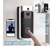 Timbre de seguridad inalámbrico inteligente con WiFi de 1080P, videoportero HD con grabación de vídeo para puerta, timbre inalámbrico, cámara de visión nocturna negro