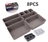 8 unids/set cajón ajustable caja organizadora bandejas maquillaje cosméticos artículos divisor titular cocina baño armario joyero