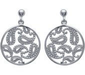 Les Trésors De Lily [M9937] - Boucles Argent 'Carmen' argenté (rhodié) - 24x18 mm plata