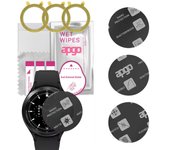 3 protectores de pantalla de vidrio híbrido apgo MATTE para Samsung Galaxy Watch4 Classic de 46 mm, sustituto de vidrio templado, no se agrieta