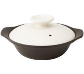 Olla baja TAMAKI Thermatech de un solo uso, ultraligera, de fuego directo, tamaño blanco, altura 11 cm, fácil de usar, ligera, cerámica, 720 ml, 6,5 pulgadas, 22,5 x 19,5 x T-960332 blanco
