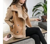 Chaleco de pelo de cordero nuevo para otoño/invierno, camiseta sin mangas holgada para mujer, abrigo cálido M gris