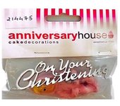Anniversary House Adorno para tarta de bautizo de muñeca One Size color rosa