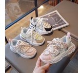 Zapatos de bebé para niños y niñas, zapatillas de deporte informales de malla transpirable para niños pequeños, zapatos deportivos antideslizantes, tenis 26 color rosa