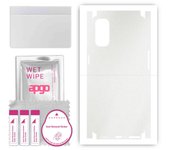 apgo Protective Skin Sticker for the back+sides compatible with Oppo Reno4, Full Wrap Film, Foil, Vinyl - Pattern Matte Transparent