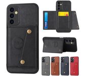 Funda de cuero con tapa y bolsillo para tarjetas, funda trasera Ultra magnética para Samsung Galaxy Note 10, 20, S8, S9, S10, S20, S21, S22, S23 Plus For Note 20 Ultra rojo