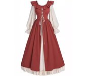 Vestidos de vendaje medievales renacentistas vintage para cosplay, disfraz de Halloween y carnaval para mujer, disfraz de hada irlandesa XXXXXL rojo