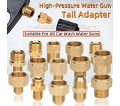 1 adaptador macho y hembra con rosca M14 M18 M22 de 3/8  y 1/4  para soplete de hidrolavadora de alta presión F22 to F18