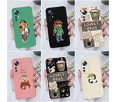 Para Xiaomi 10 11 12 13 Lite 12S Pro Ultra fundas de teléfono cubierta lindo oso a prueba de golpes silicona líquida suave mate anticaída para Xiaomi Shell parachoques Xiaomi Mi 6X