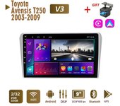 Radio de coche Android 2Din para Toyota Avensis T250 2 2003-2009 Multimedia Carplay unidad principal WIFI navegación estéreo 2 + 32GB 1+16GB