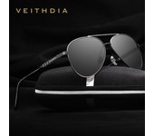 VEITHDIA marca de moda Unisex gafas de sol de aluminio lentes polarizadas gafas de sol para mujeres y hombres negro