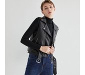 Marca VANGULL, chaleco de cuero PU para mujer, chaleco para motocicleta, abrigo, chalecos sin mangas de alta calidad, Tops de talla grande M negro
