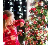 Adornos para árbol de Navidad con 26 letras, letras del alfabeto navideño con colgante de gorro de Papá Noel, decoración colgante de acrílico para el hogar, la oficina y el coche Y