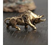 Estatua de tauromaquia de la suerte de latón, adornos para el hogar, figura en miniatura de animal de cobre, que trae riqueza, decoración de escritorio de oficina, artesanías