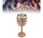 Copa vikinga nórdica retro de resina de acero inoxidable para cerveza, cócteles, whisky y vino tinto.