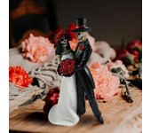 Adorno de amante creativo, aspecto realista, decorativo de tamaño pequeño blanco negro