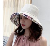 Sombrero de pescador con protección solar para mujer, sombrero de playa redondo con temperamento para primavera y verano beige
