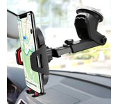 Soporte para teléfono con ventosa para coche, GPS, para iPhone 13, 12, 11 Pro Max, X, 7, 8, Xiaomi, Huawei y Samsung negro