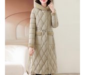 Chaquetas de invierno para mujer, con capucha, elegantes, gruesas, cálidas, largas, abrigos para mujer, prendas de abrigo de invierno L negro