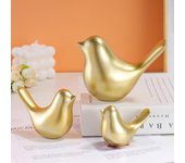 Estatuilla de pájaro dorado, escultura en miniatura de estilo nórdico, Animal liso Adorable, estatua de pájaro, escritorio M