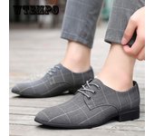 Primavera gamuza cuero de talla grande 39-48 hombres Casual zapatillas clásicas pisos Oxford zapatos de hombre con cordones para el trabajo mocasines masculinos 44 negro
