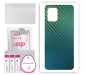apgo Protective Skin Sticker for the back compatible with Xiaomi Mi 10 Lite 5G, Wrap Film, Foil, Vinyl - Pattern Carbon Chameleon CAKA1