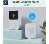 Timbre de puerta IP con WiFi Z30, cámara inalámbrica con visión nocturna, intercomunicador de audio bidireccional, monitor de seguridad visual para el hogar, DoorcameraAA blanco