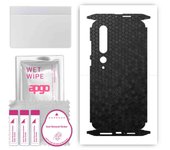 apgo Protective Skin Sticker for the back+sides compatible with Xiaomi Mi 10 Pro 5G, Full Wrap Film, Foil, Vinyl - Pattern Black Honeycomb