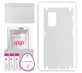apgo Protective Skin Sticker for the back+sides compatible with Oppo A96 4G, Full Wrap Film, Foil, Vinyl - Pattern Transparent Carbon